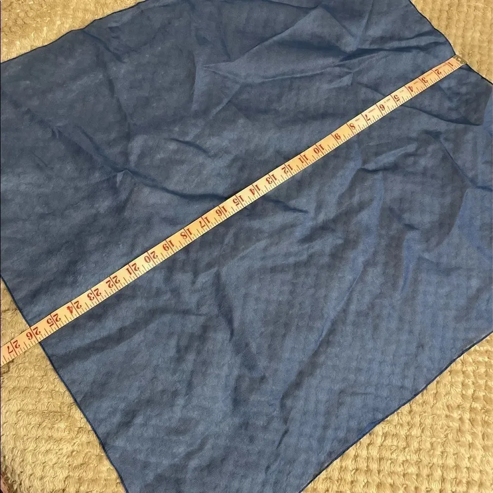 Pair of Vintage Durlacher Nylon Square head scarves blue and orange